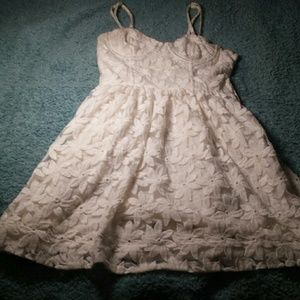 Cream colored flower lace dress
